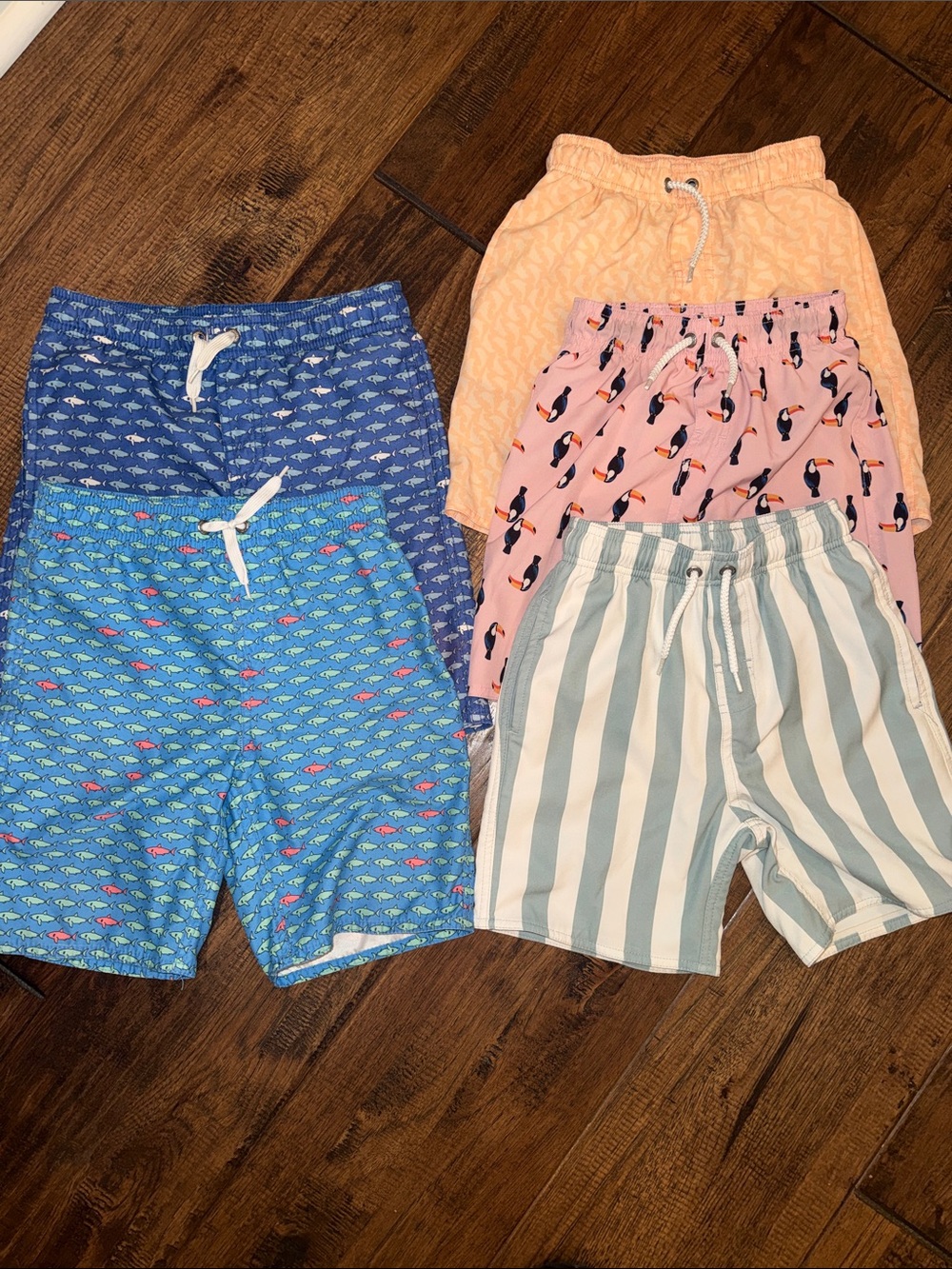 Class Club 5-Pack Boys' Swim Trunks. Size 6/7.
